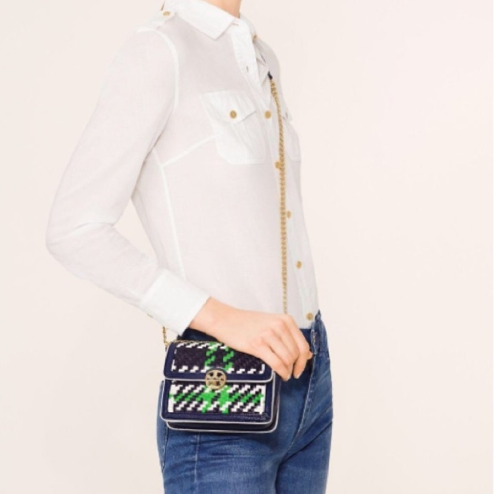 Tory Burch Micro Duet Woven Chain Bag